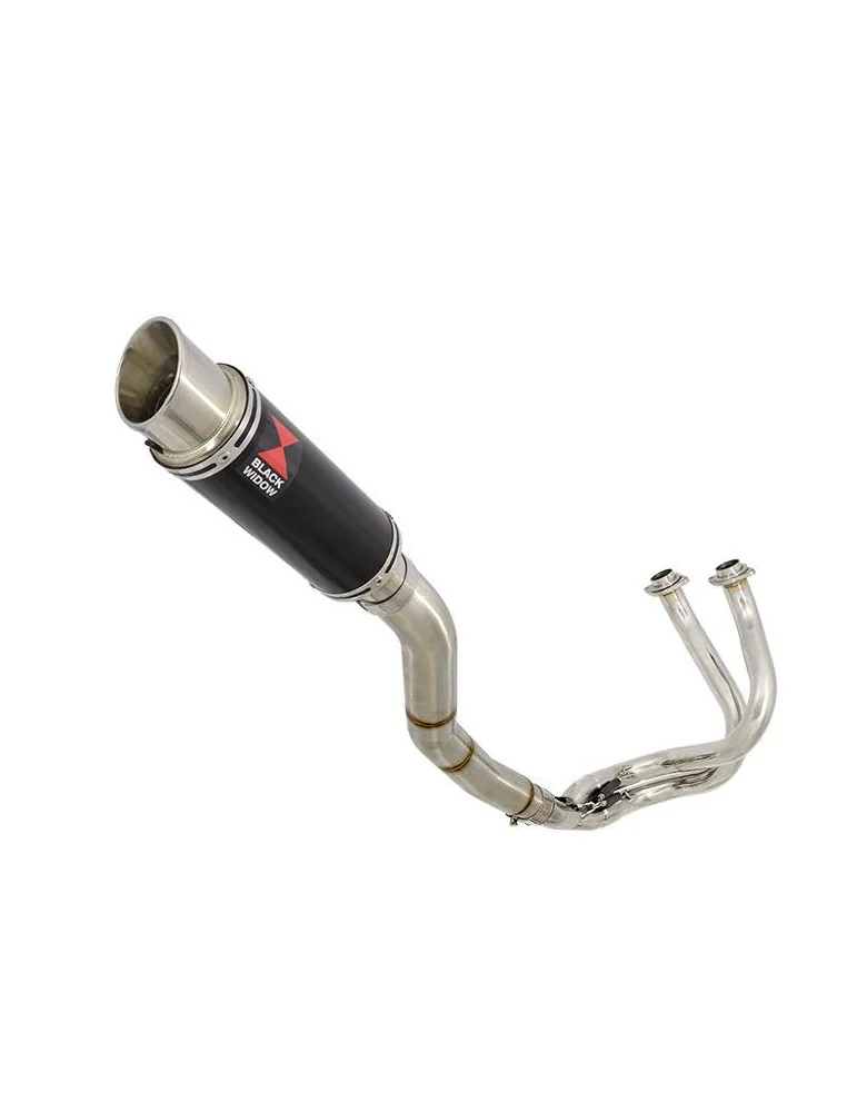 Kawasaki ER-6N ER-6F ER650 2005-2011 Passage Haut Decata Ligne complète + Silencieux Rond GP Style Noir En Inox 230mm