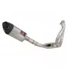 Kawasaki ER-6N ER-6F ER650E 2012-2017 Decata Ligne complète + Silencieux Tri Ovale en Inox + Carbone 250mm