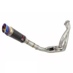 Kawasaki ER-6N ER-6F ER650E 2012-2017 Decata Ligne complète + Silencieux Rond GP Style en Carbone + Canule Anodisé 230mm