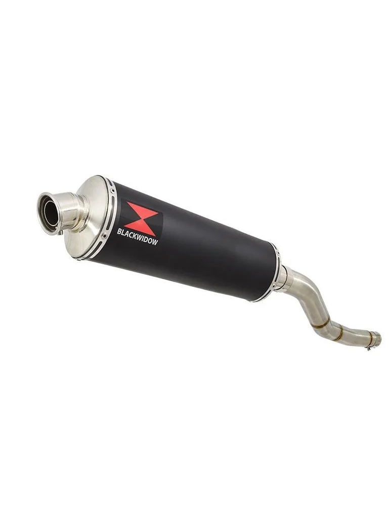 Kawasaki ER-6N ER-6F ER650 2005-2011 Passage Haut Tube de raccord et Silencieux Ovale Noir En Inox 400mm