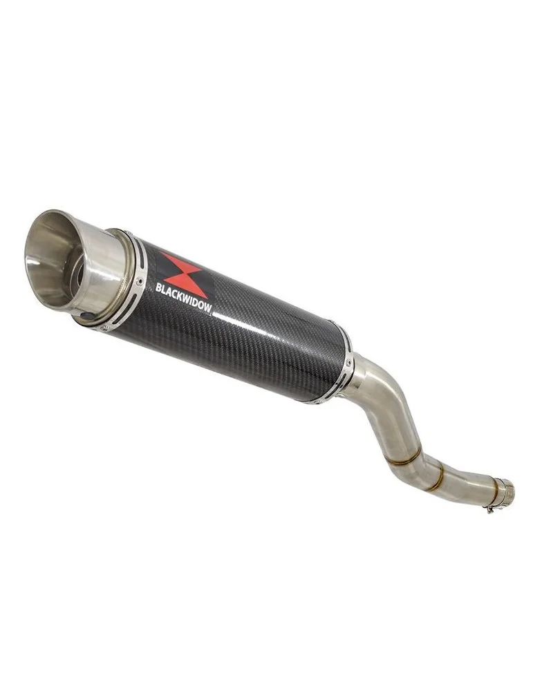 Kawasaki ER-6N ER-6F ER650 2005-2011 Passage Haut Tube de raccord et Silencieux GP Style Rond En Carbone 360mm