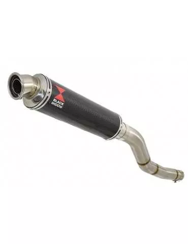 Kawasaki ER-6N ER-6F ER650 2005-2011 Passage Haut Tube de raccord et Silencieux Rond En Carbone 350mm