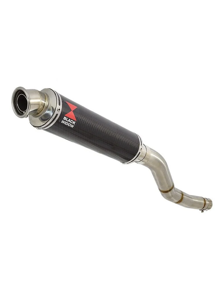 Kawasaki ER-6N ER-6F ER650 2005-2011 Passage Haut Tube de raccord et Silencieux Rond En Carbone 350mm