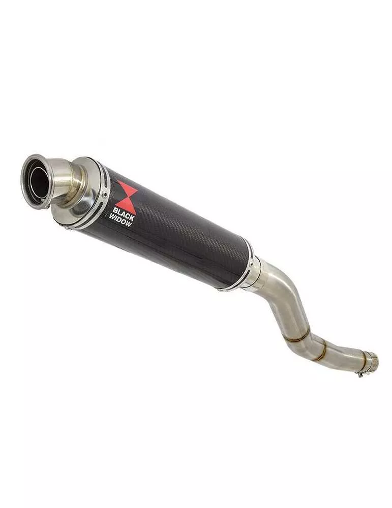 Kawasaki ER-6N ER-6F ER650 2005-2011 Passage Haut Tube de raccord et Silencieux Rond En Carbone 350mm