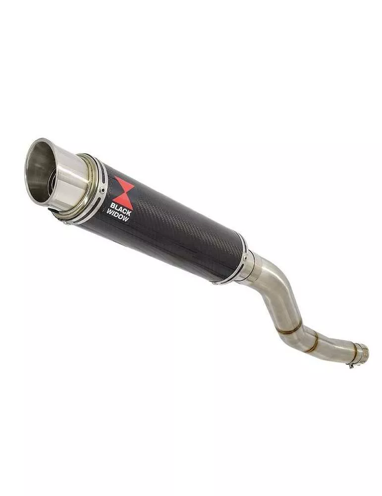 Kawasaki ER-6N ER-6F ER650 2005-2011 Passage Haut Tube de raccord et Silencieux GP Style Rond En Carbone 350mm