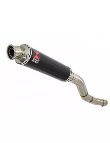 Kawasaki ER-6N ER-6F ER650 2005-2011 Passage Haut Tube de raccord et Silencieux Rond Noir En Inox 350mm