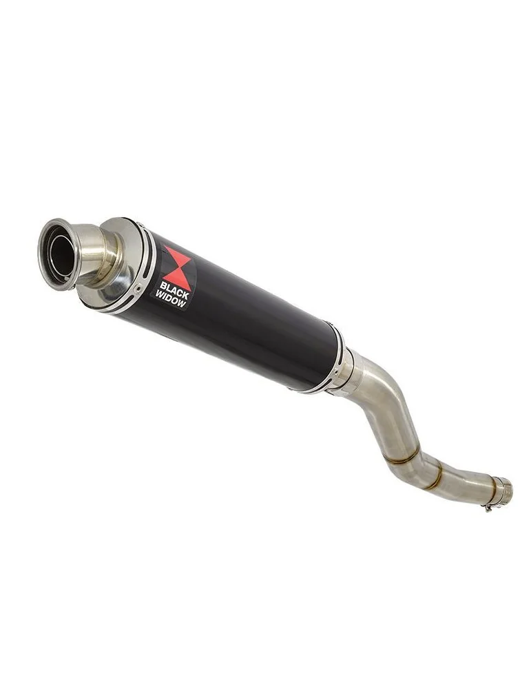 Kawasaki ER-6N ER-6F ER650 2005-2011 Passage Haut Tube de raccord et Silencieux Rond Noir En Inox 350mm