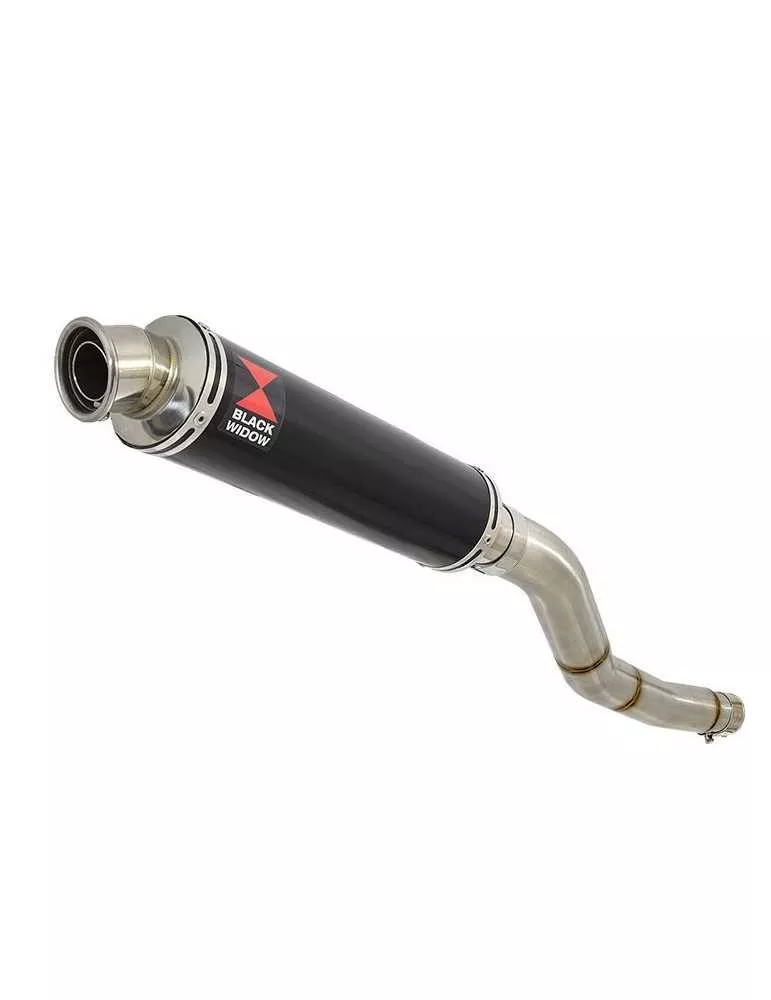 Kawasaki ER-6N ER-6F ER650 2005-2011 Passage Haut Tube de raccord et Silencieux Rond Noir En Inox 350mm