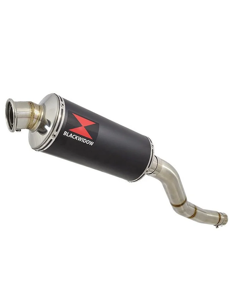 Kawasaki ER-6N ER-6F ER650 2005-2011 Passage Haut Tube de raccord et Silencieux Rond Noir En Inox 300mm