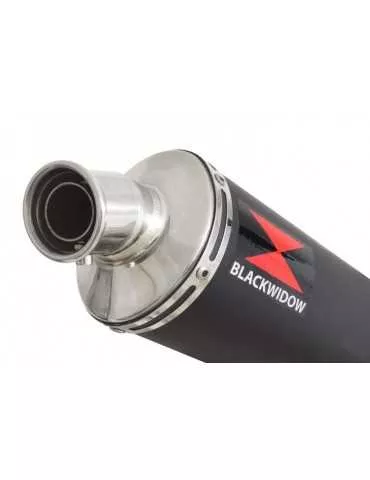 Kawasaki ER-6N ER-6F ER650 2005-2011 Passage Bas Tube de raccord et Silencieux Rond Noir En Inox 300mm