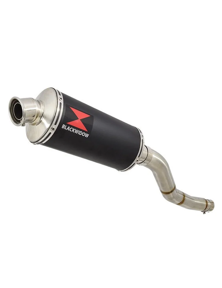 Kawasaki ER-6N ER-6F ER650 2005-2011 Passage Haut Tube de raccord et Silencieux Ovale Noir En Inox 300mm