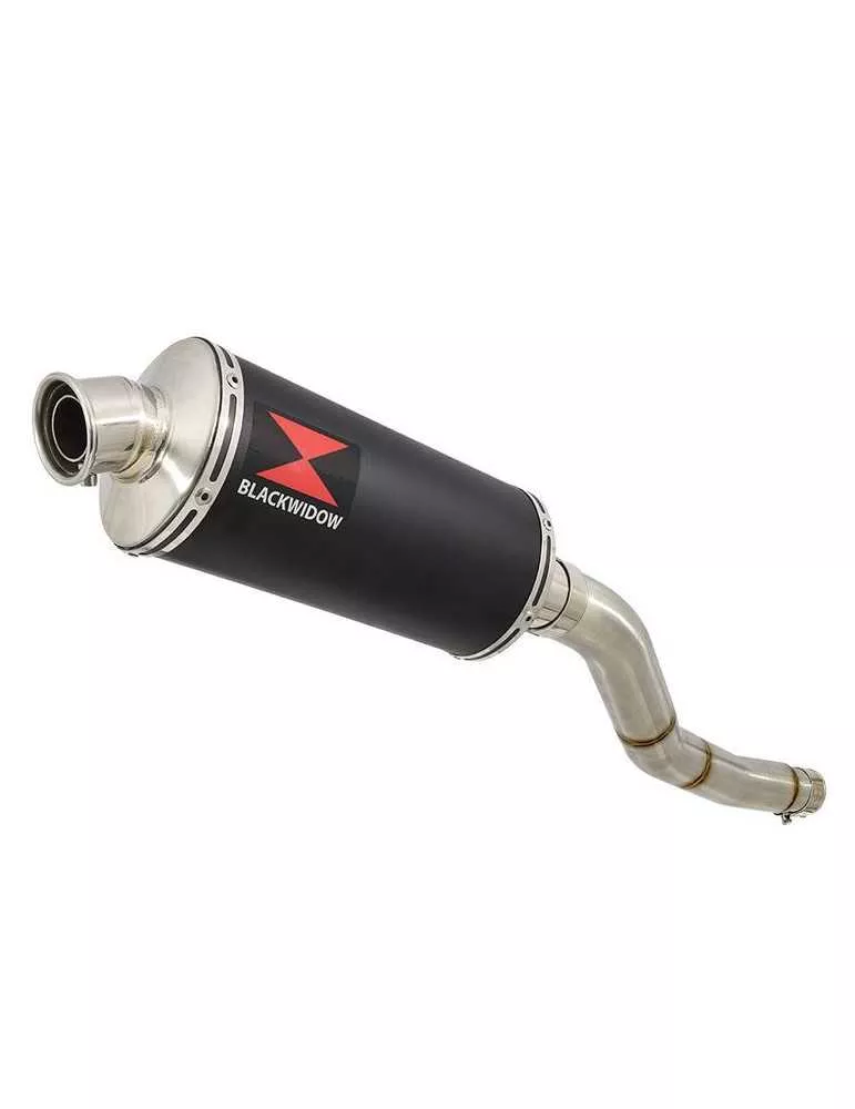 Kawasaki ER-6N ER-6F ER650 2005-2011 Passage Haut Tube de raccord et Silencieux Ovale Noir En Inox 300mm