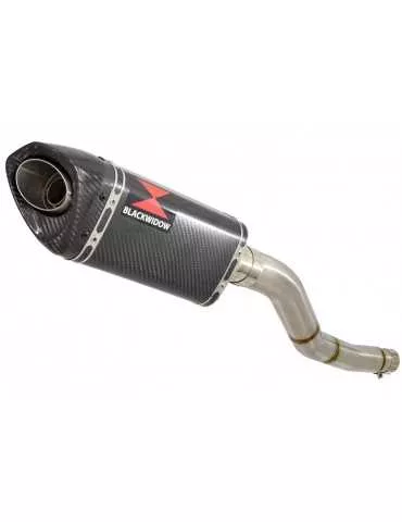 Kawasaki ER-6N ER-6F ER650 2005-2011 Passage Haut Tube de raccord et Silencieux Tri Ovale En Carbone 250mm