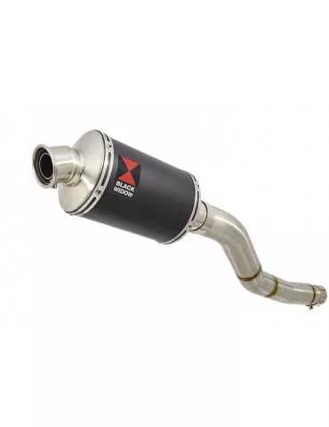 Kawasaki ER-6N ER-6F ER650 2005-2011 Passage Haut Tube de raccord et Silencieux Ovale Noir En Inox 230mm