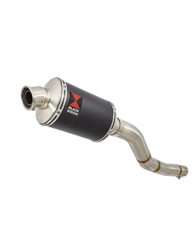 Kawasaki ER-6N ER-6F ER650 2005-2011 Passage Haut Tube de raccord et Silencieux Ovale Noir En Inox 230mm