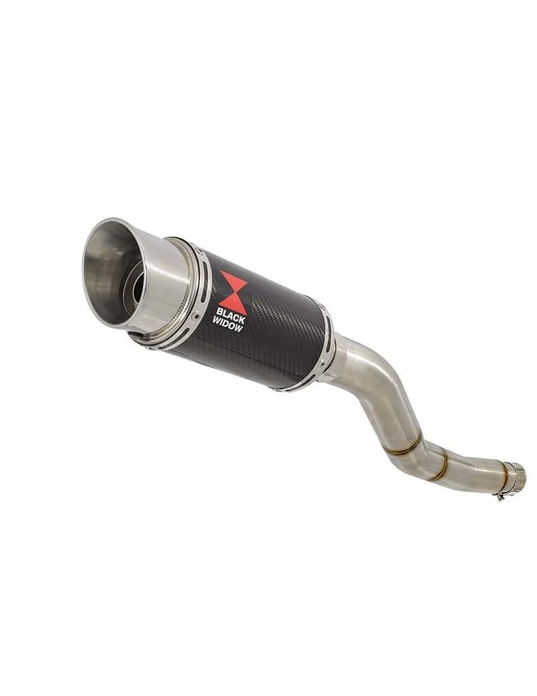 Kawasaki ER-6N ER-6F ER650 2005-2011 Passage Haut Tube de raccord et Silencieux Rond En Carbone 200mm