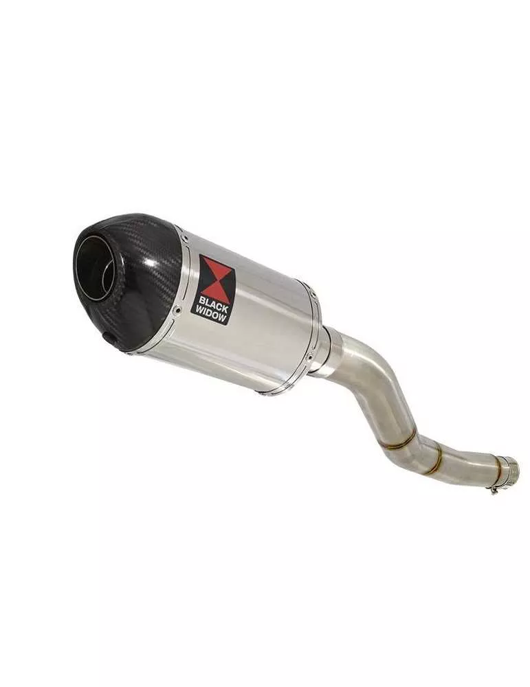 Kawasaki ER-6N ER-6F ER650 2005-2011 Passage Haut Tube de raccord et Silencieux Ovale En Inox + carbone 200mm