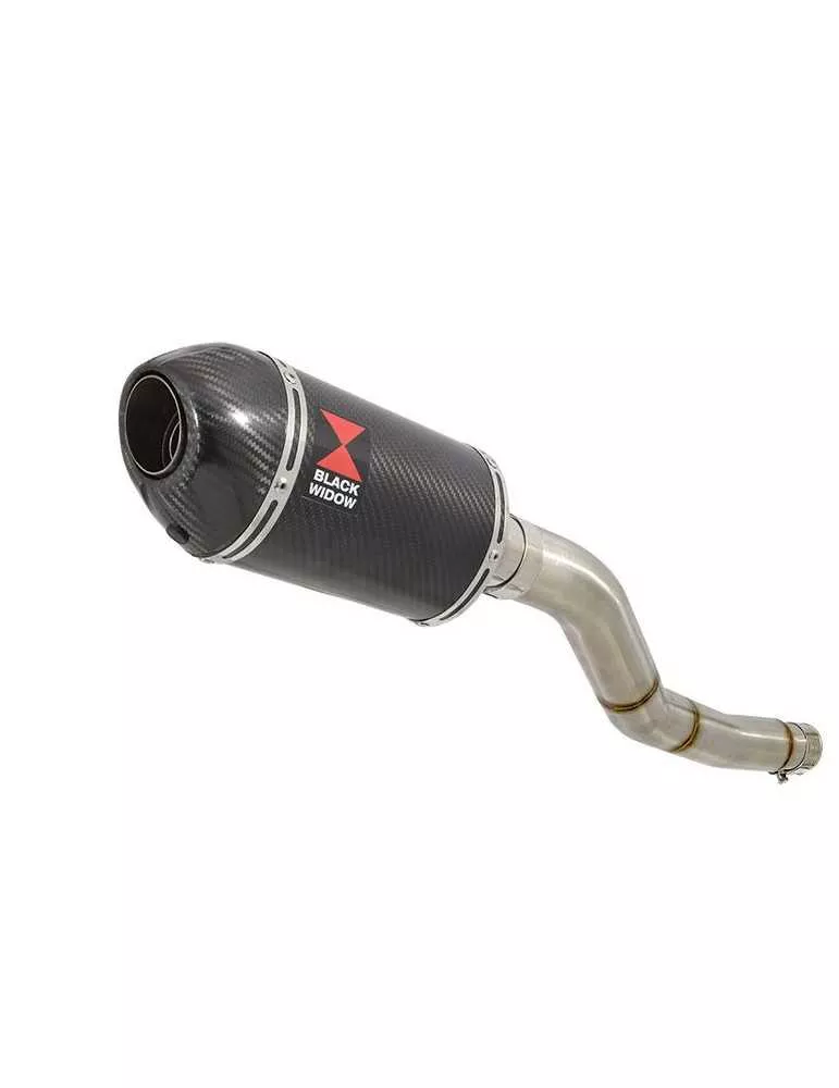 Kawasaki ER-6N ER-6F ER650 2005-2011 Passage Haut Tube de raccord et Silencieux Ovale En Carbone + Carbone 200mm