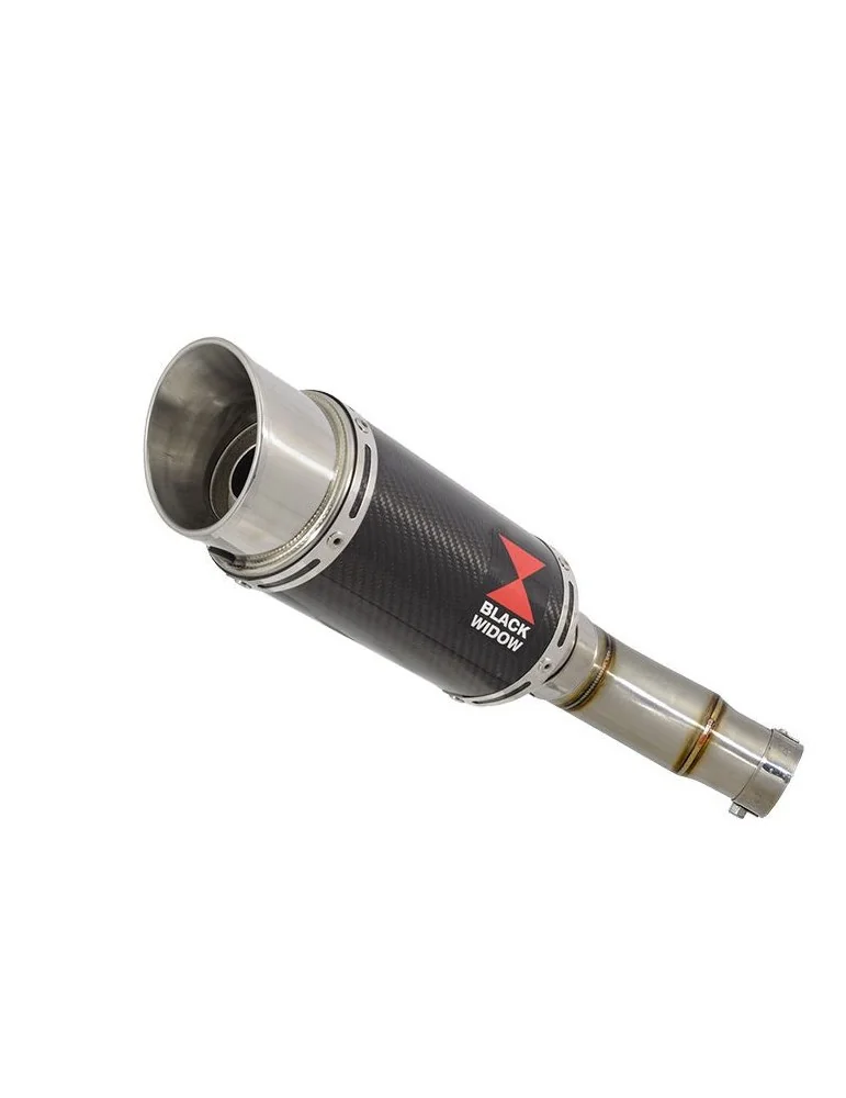 Kawasaki ER-6N ER-6F ER650 2005-2011 Passage Bas Tube de raccord et Silencieux Rond En Carbone 200mm