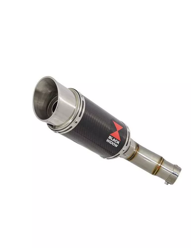 Kawasaki ER-6N ER-6F ER650 2005-2011 Passage Bas Tube de raccord et Silencieux Rond En Carbone 200mm