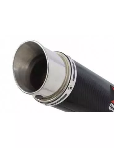 Kawasaki ER-6N ER-6F ER650 2005-2011 Passage Bas Tube de raccord et Silencieux Rond En Carbone 200mm