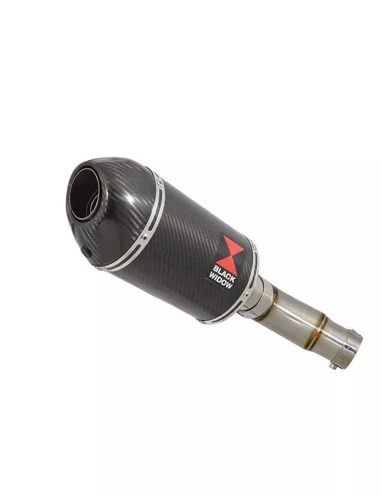 Kawasaki ER-6N ER-6F ER650 2005-2011 Passage Bas Tube de raccord et Silencieux Ovale En Carbone + Carbone 200mm