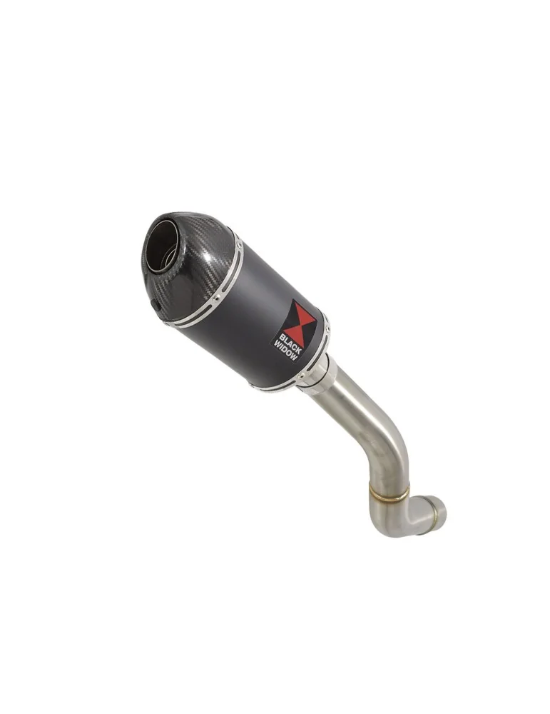Z800 ZR800A Z800E 13 14 15 16 Tube de raccord et Silencieux Ovale Noir En Inox + Canule En Carbone 200mm
