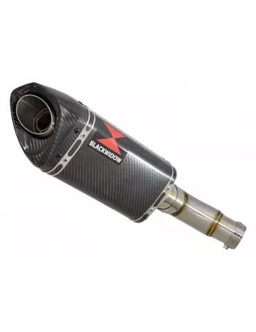 ER-6N ER-6F ER650 05-11 Passage Bas Tube de raccord & Silencieux Tri Ovale En Carbone + Carbone 250mm