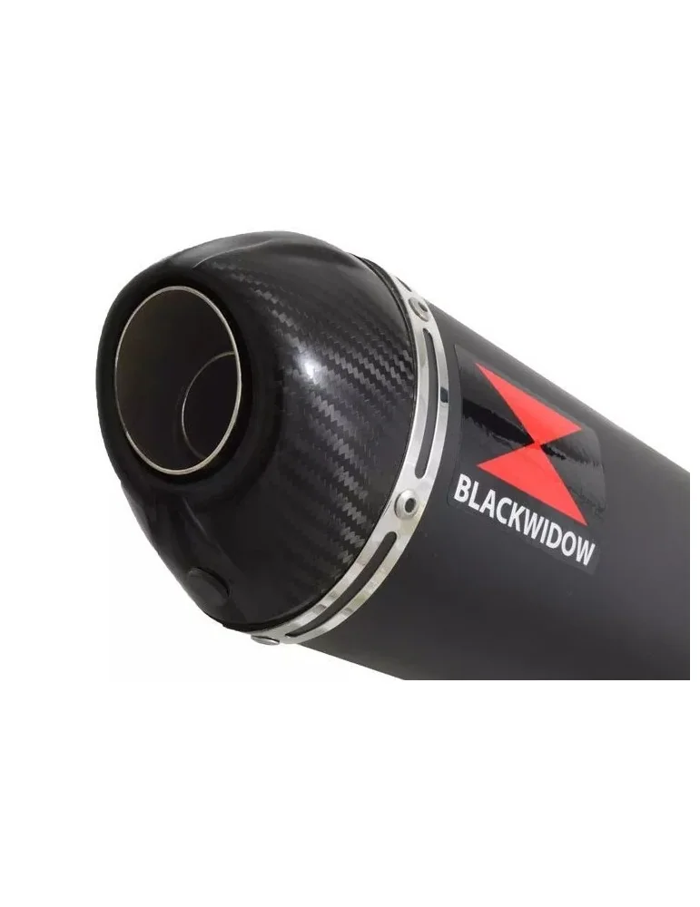 XT125R XT125X Tube de raccord & Silencieux Ovale Noir En Inox + Canule En Carbone 400mm